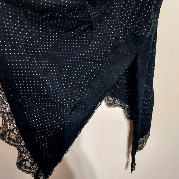 Zara Zw Collection Asymmetric Polka Dot Lace Top Sz-L - Picture 8 of 12